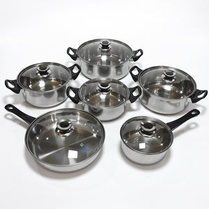 Stainless Steel 12-Piece Pot Set Gas Stove Induction Cooker