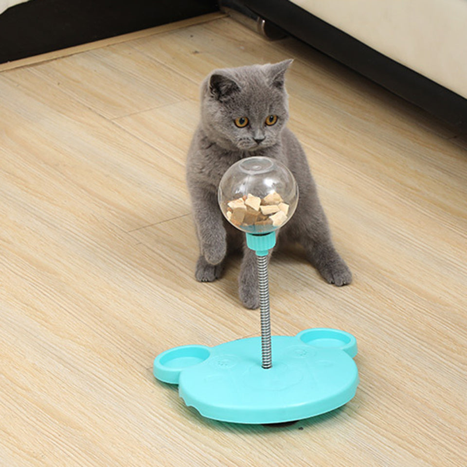 Pet Feeder Cat Toy Pets Leaking Food Ball Self-Playing Tumbler Funny Swing Feeder Puzzle Toys Playing Training Dispenser Bowl