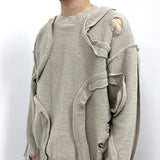 Winter New Retro Loose Fringe Design Round Neck Knitted