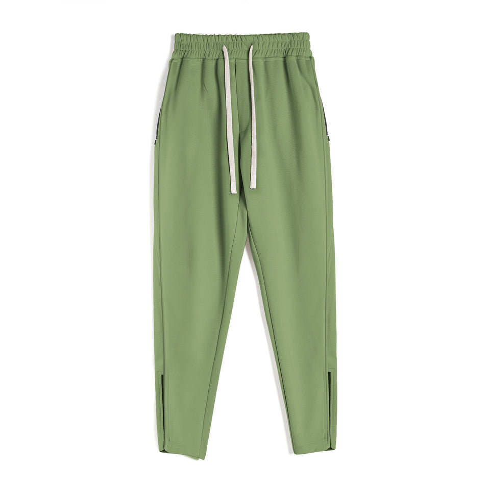Slim Fit Leg Opening Zipper Ankle Banded Pants