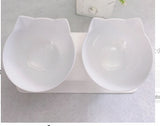 Non Slip Double Cat Bowl With Raised Stand Pet Food Cat Feeder Protect Cervical Vertebra Dog Bowl Transparent Pet Products