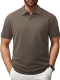Men's Casual Striped Lapel Short Sleeve