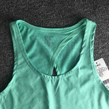 Women Backless Yoga Tank Top Shirts Sleeveless Off Shoulder Sports T Shirt Backless Crop Tops Racerback Gym Workout Clothes