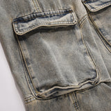 Distressed Straight-leg Denim Trousers For Men