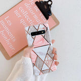 Electroplated mosaic marbled case