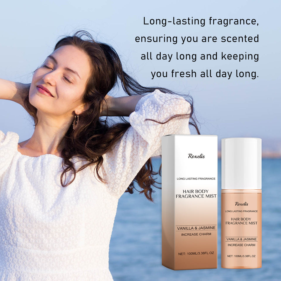 Roxelis Vanilla Jasmine Fragrance Spray, Behind The Ears Neck Wrist Natural Fragrance Long-Lasting Fragrance
