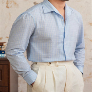 Seersucker Breathable Casual One-piece Collar Shirt High-tech Men's