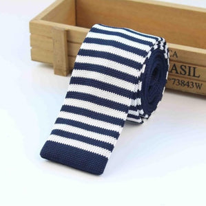 Men Knitted Knit Leisure Striped Ties Fashion Skinny Narrow Slim Neck Ties For Men Skinny Woven Designer Cravat