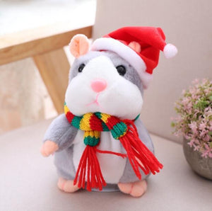 16cm Christmas Talking Hamster Plush Toy Interactive Sound Record Plush Hamster Stuffed Toys for Children Kids Christmas Gift