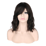 Women's Oblique Bangs Short Curly Wig Headgear