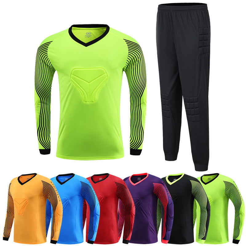 Football Goalkeeper Clothing Suit Thickened Goalkeeper Clothing Goalkeeper Shorts Football Uniform Jersey Gantry Shirt Short Sleeve Long Sleeve