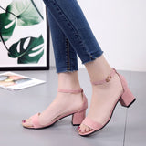 High-heel Chunky Heel Buckle Sandals