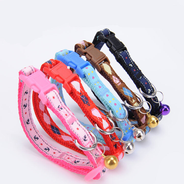 Pet Collar Dog Patch Fashion Printing Bell Dog Collar