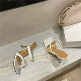 Square-toe Hgh-heel Sandals And Slippers Candy-colored Stiletto-heel Women's Shoes