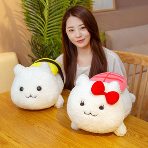 Plush Sushi Tuna Salmon Omelette Pillow Stuffed Fuzzy Toy Food Big Doll Sofa Decorative Kids SPY