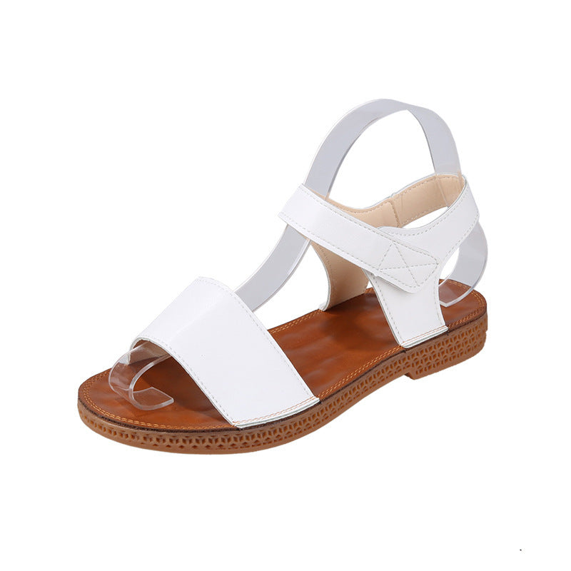 Low-heel Square Heel Velcro Beach Shoes