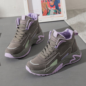 New Leather Waterproof High Help Big Children 10 Autumn And Winter 12 Girls Sneakers