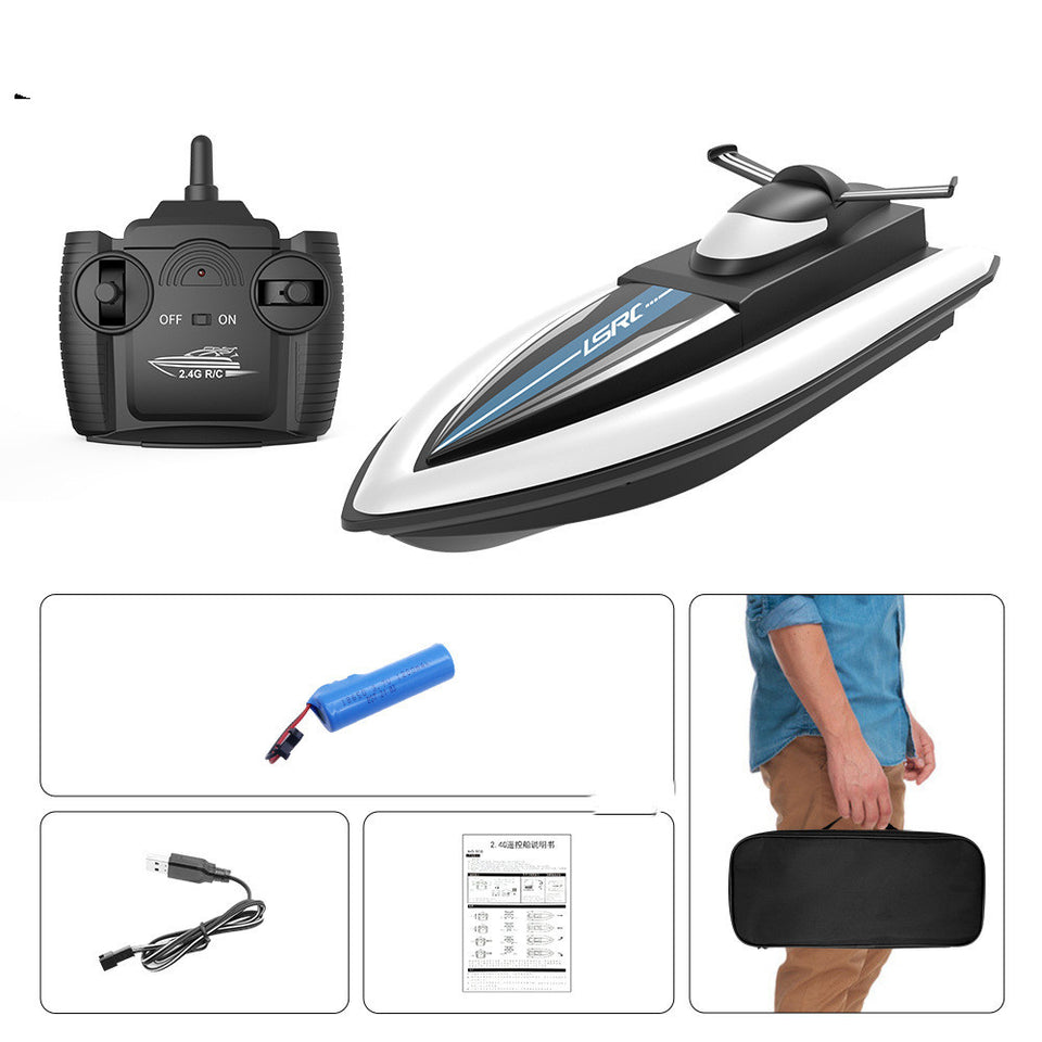 RC Boat Toy High Speed Racing Boat Waterproof 2.4G Electric Radio Dual Motor Sensitive Steering Remote Control Speedboat Gifts
