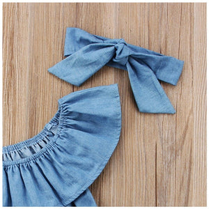 Summer Baby Girl Romper Denim Jumpsuit Children Kid Clothes