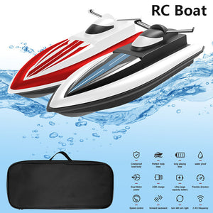 RC Boat Toy High Speed Racing Boat Waterproof 2.4G Electric Radio Dual Motor Sensitive Steering Remote Control Speedboat Gifts