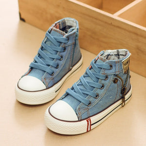 Autumn Expert Skill Children Casual Shoes Boys Girls Sport Shoes Breathable Denim Sneakers Kids Canvas Shoes Baby Boots