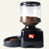 5.5L Automatic Pet Feeder with Voice Message Recording and LCD Screen Large Smart Dogs Cats Food Bowl Dispenser Black