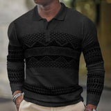 European And American Button Sleeve Length POLO Sports Casual Men