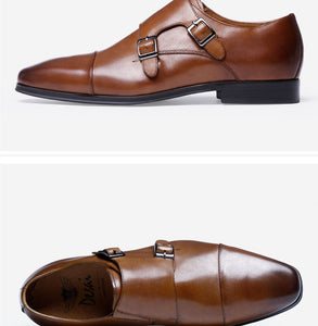 Munch leather shoes and high-end high-end shoe buckle monks spring men's leather shoes brand shoes code