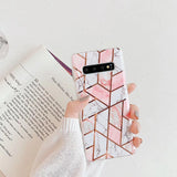 Electroplated mosaic marbled case