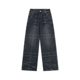 Fashion Retro Loose Denim Trousers Men