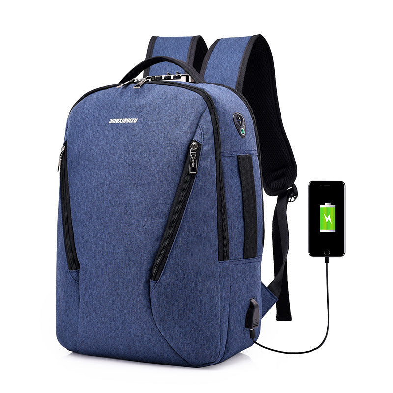 Anti-theft backpack with code lock charging