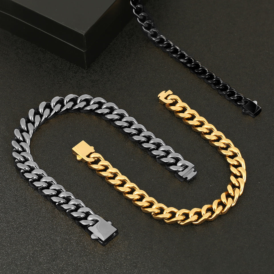 Simple Four-sided Grinding Men's Hip Hop Titanium Steel Bracelet