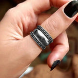 Simple Retro Domineering Ring Trendy And Smooth