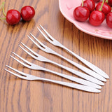 South Korea creative stainless steel tableware stainless steel fruit fork fork fork green stainless steel Gift Cake fork