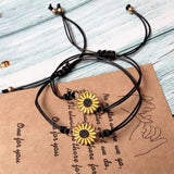 Sunny Days Ahead - Adjustable  Sunflower Charm Bracelet Set