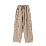 Loose Straight Functional Button Trousers For Men