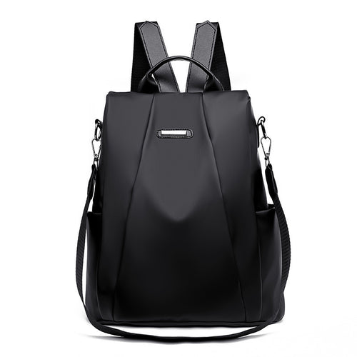 Pure Color Nylon Anti-Theft Multi-Functional Travel Backpack