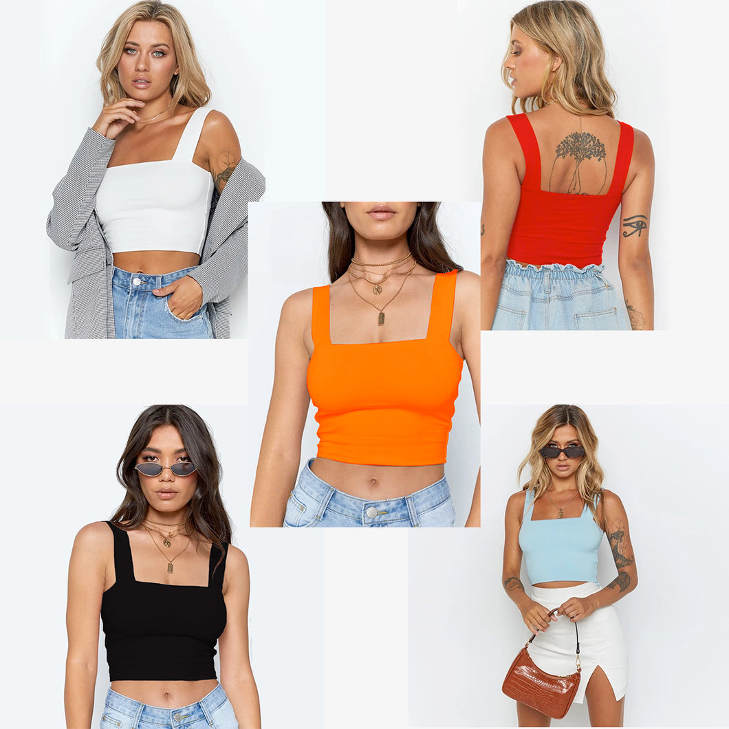 Summer New Fashion Women Crop Top Sexy Sleeveless Tank Tops T-shirt