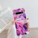 Electroplated mosaic marbled case
