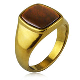 Fashion Simple Tigereye Ring Titanium Steel Ring LR924