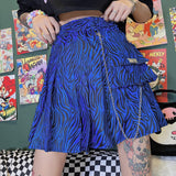 Zebra print pleated skirt