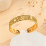 1pcs Luxury Style Gold Bracelet Hollowed Out Lace Flower Design Wedding Gold Jewelry