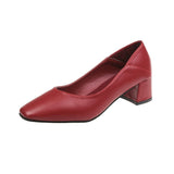Mid-Heel Chunky Heel High Heels Square Toe
