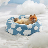 Lesure Cat Beds For Indoor Cats - Round Cat Bed Donut Small Dog Bed Calming Pet Beds, Cute Modern Beds With Jacquard Shaggy Plush & Anti Slip Bottom