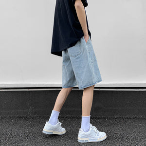 American Retro Trendy Washed Straight Shorts