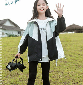 Shell Jacket Thin Medium And Large Children Children's Spring Clothes Trench Coat Girl Spring Top