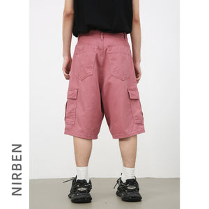 Denim Summer New Straight Wide-leg Workwear Denim Shorts Men's Loose Leisure All-matching Shorts
