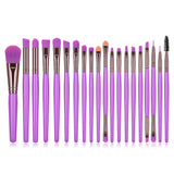 20pc Fluorescent Color Makeup Brush Set Blush Brush Powder Brush Eye Shadow Brush Lip Brush Mascara Brush