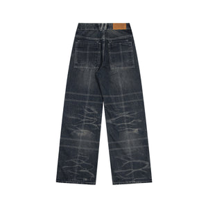 Fashion Retro Loose Denim Trousers Men