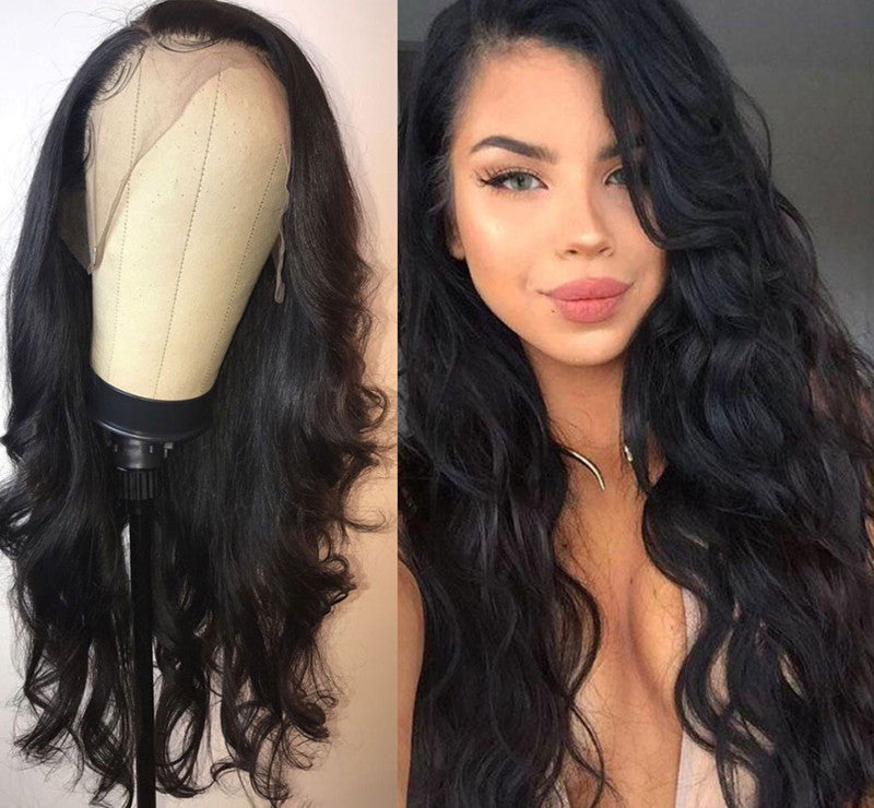 Natural Black Fluffy Big Wavy Synthetic Hair Cover